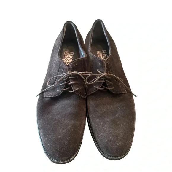 Salvatore Ferragamo Men's Brown Suede Oxford Shoes - Picture 5 of 12